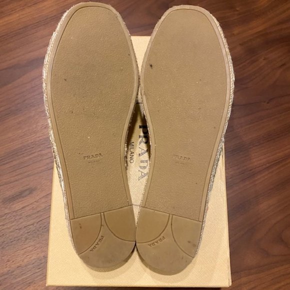 NIB PRADA Gold Espadrille Sandals - Picture 3 of 5